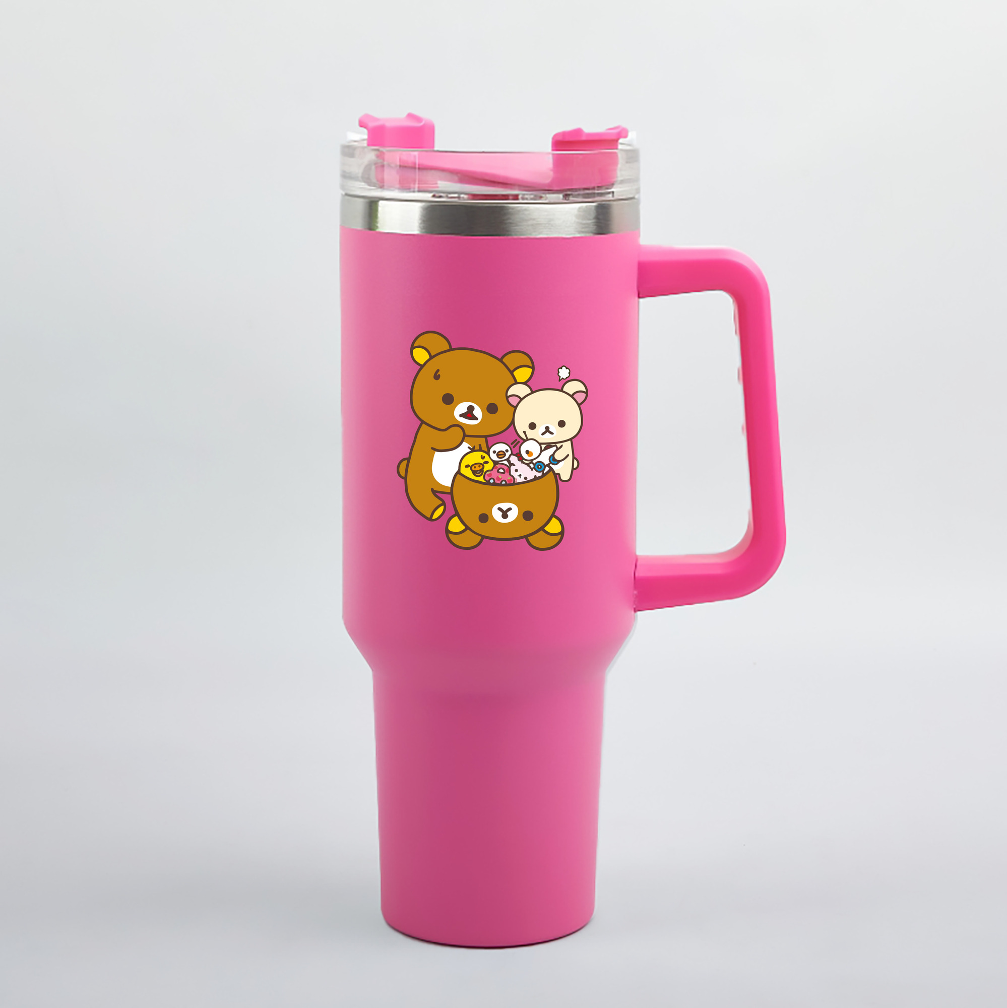 （画像用） リラックマ リラックマ キイロイトリ Rilakkuma Korilakkuma Kiiroitori 1200mL車用タンブラー（カラープリント）